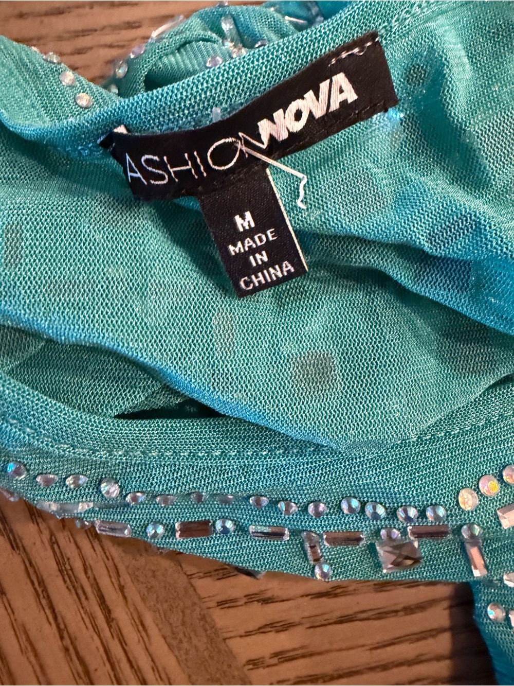 Fashion Nova Teal Embellished Two-Piece Skirt Set - Picture 8 of 8